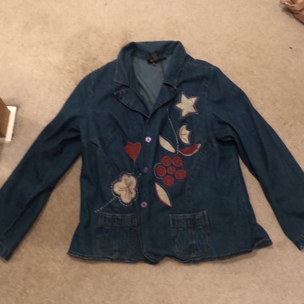 Vintage embroidered denim jacket